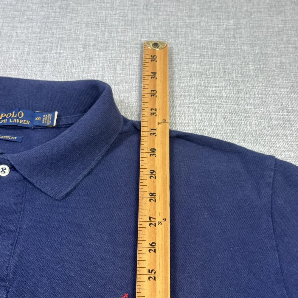 Polo Ralph Lauren Classic Fit Polo Shirt Mens 2XL Blue Short Sleeve 100% Cotton